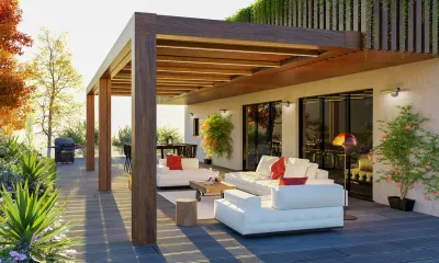 Terrassenüberdachung aus Holz von Zimmerei Kappler