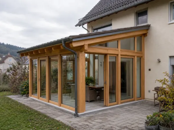 Wintergarten aus Holz und Glas von Zimmerei Kappler