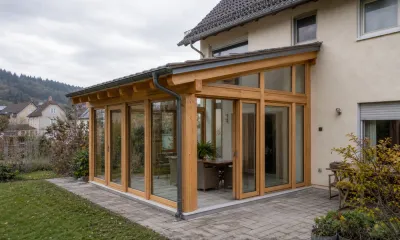 Wintergarten aus Holz und Glas von Zimmerei Kappler